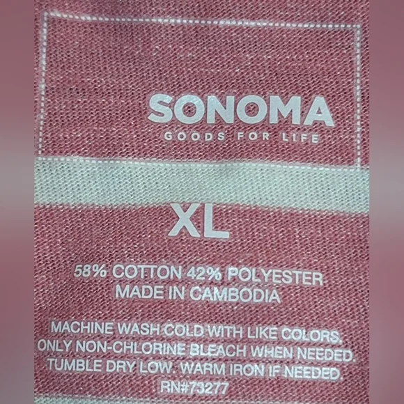 SONOMA Striped Pink and White Lace-Up Top - Picture 5 of 5